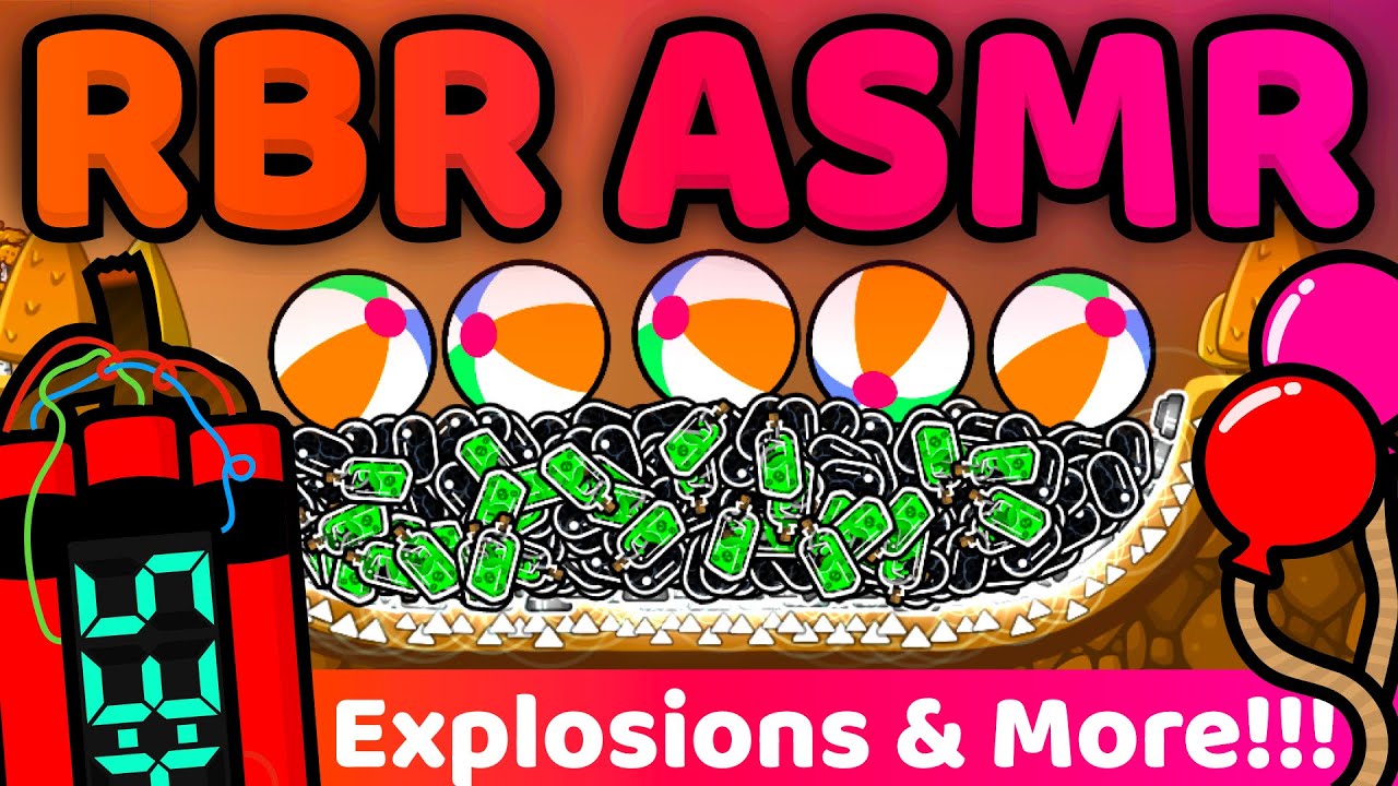 ASMR in RBR - Satisfying explosions and more chaos!!! (Rocket Bot Royale)
