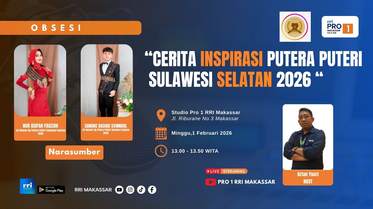 Certia Inspirasi Putera Puteri Sulawesi Selatan 2026 - Minggu, 01 Februari 2026