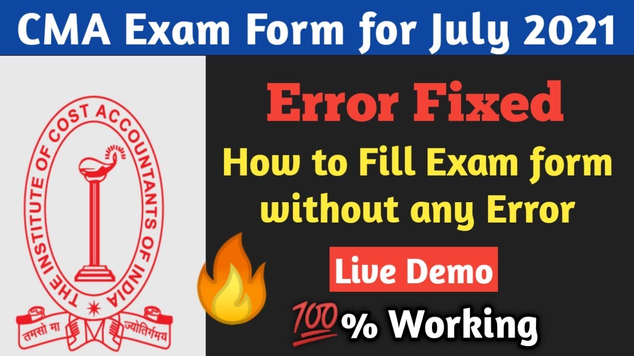 CMA Exam Form for June 2021 | CMA Exam Form Errors Fixed | How to Fill Without Error Live Filling