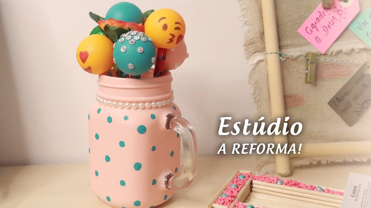 Reforma do Estúdio | Parte 7 - Decoração em canetas com bolinhas de desodorantes