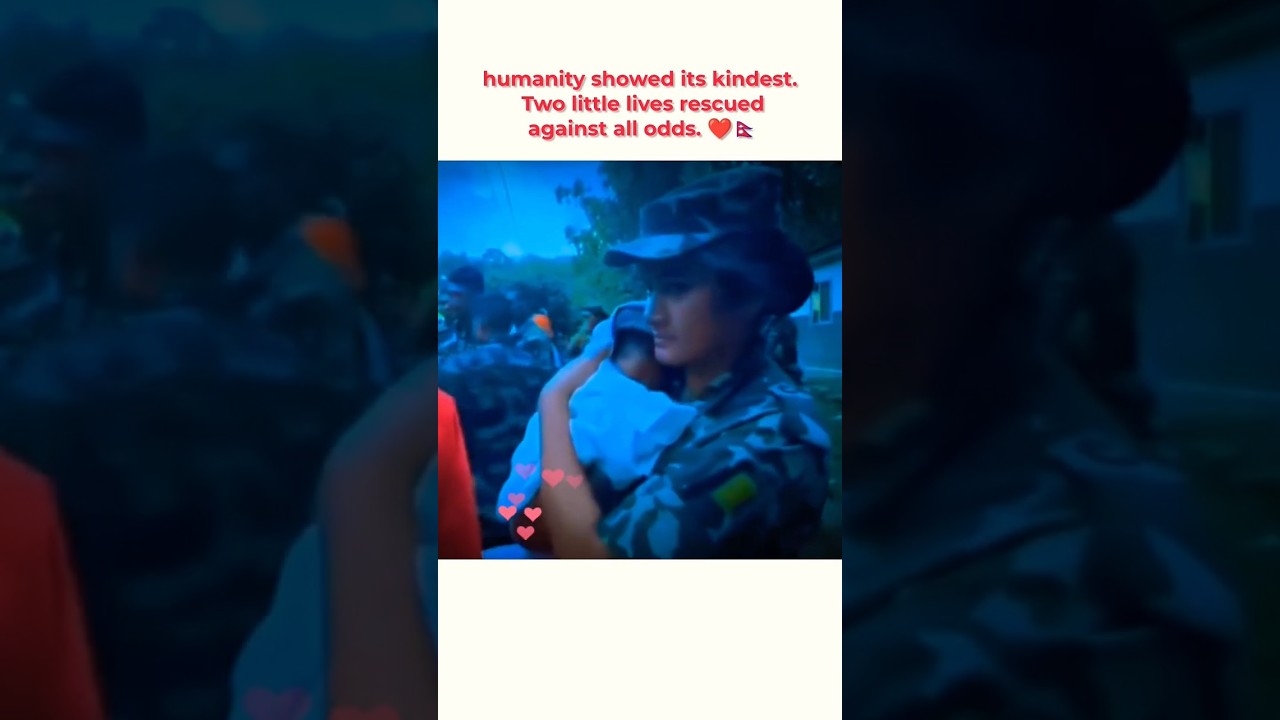 twin babies resume alive by Nepal army force ❤️🥺🙏 #nepal  #viralnews  #flood  #rescue