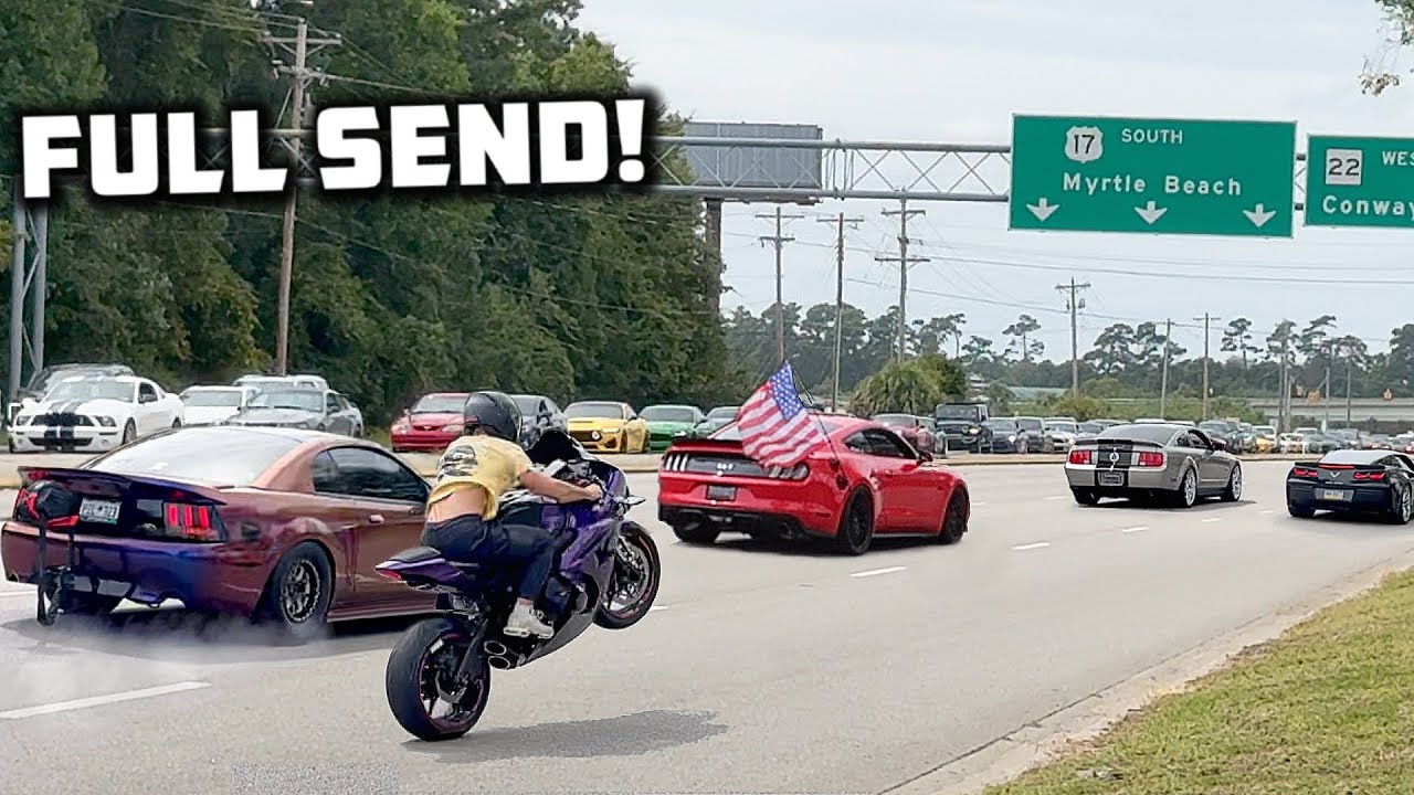 1-Hour of Modified Mustangs FULL SEND on the Street with Cops!! Fail & Win! (Mustang Week)