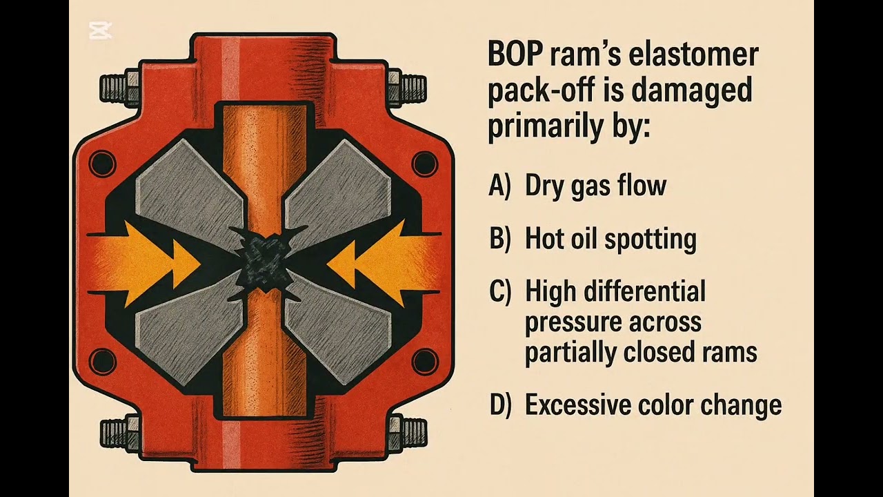 BOP Ram Damage Explained: Pressure vs Pack-OffQ40#OilfieldSafety #BOPTraining #WellControl #