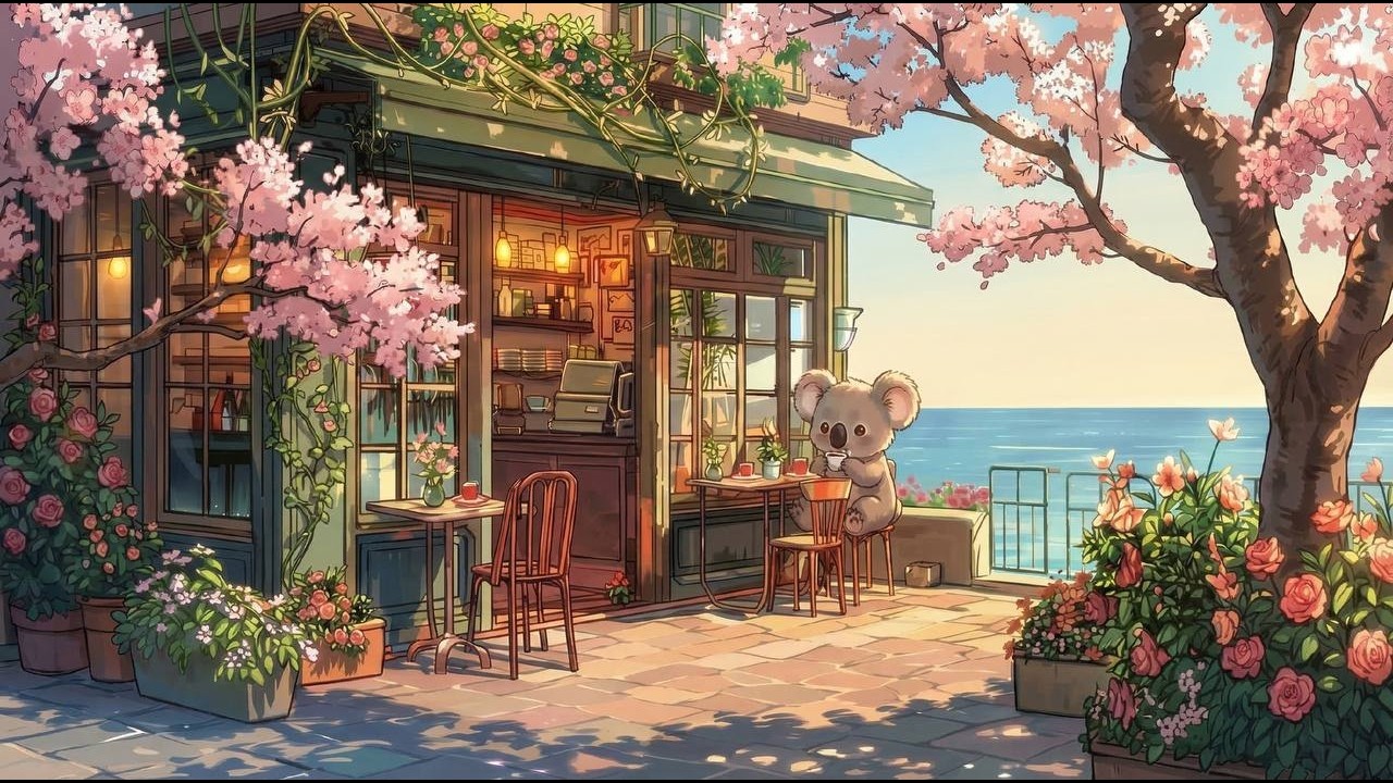 Coffee Lofi music 🎼| Relax with Koala at spring sunny morning ☀️ 🐨 Lo-fi  & Relax / Study 🌸 ☕