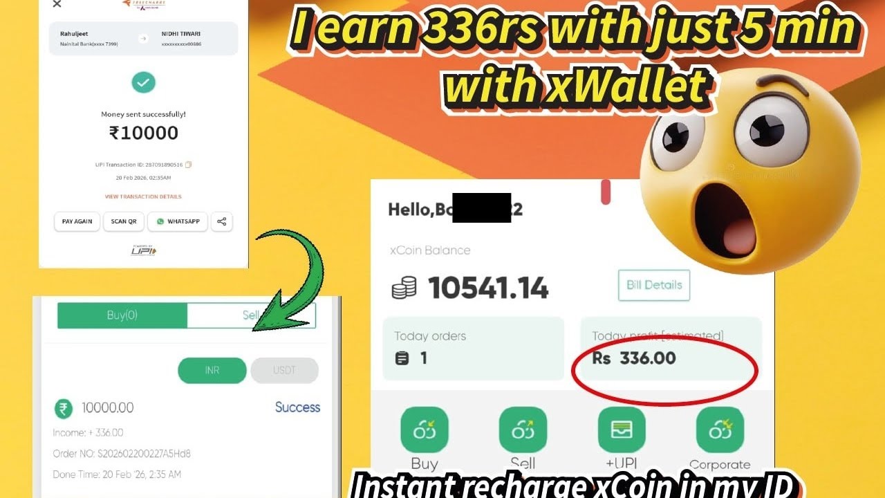 Xwallet💸earning platform buy sell work #panel #xwalletpanel earn daily with any account 1000-1500 🤑