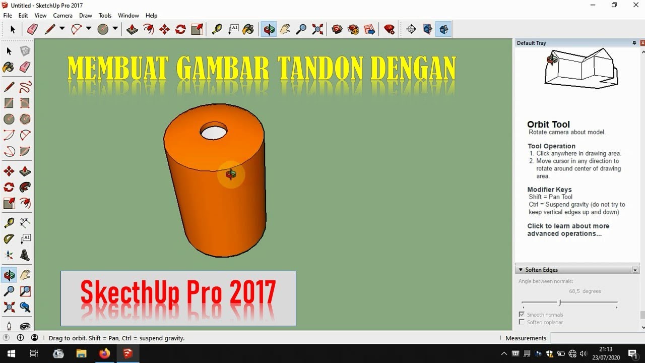 Cara menggambar Tandon dengan SketchUp Pro 2017