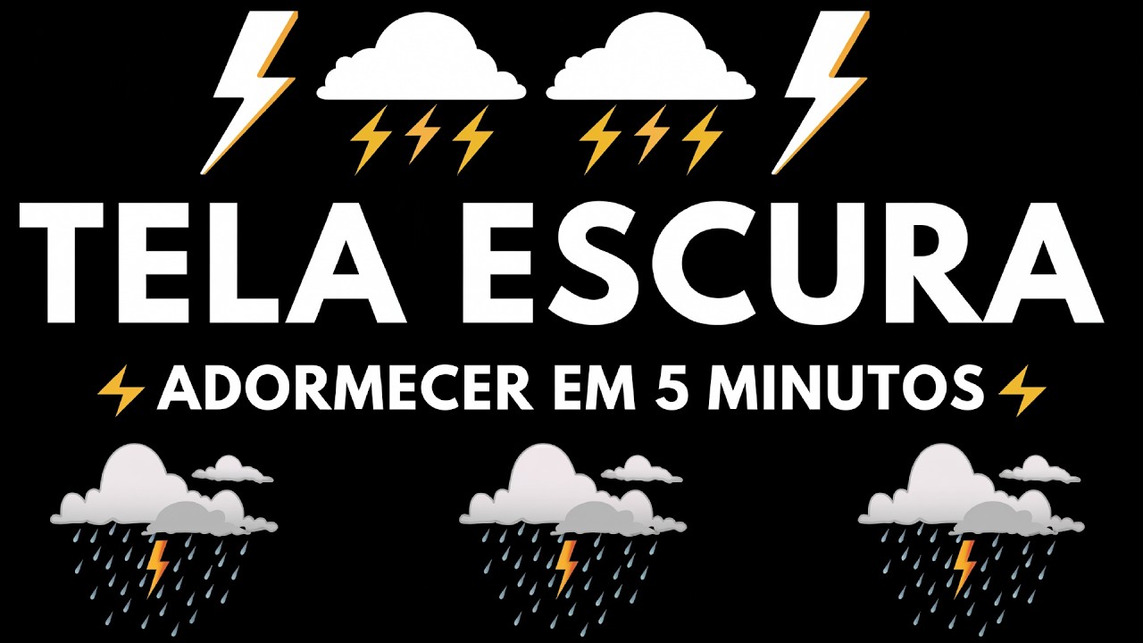 Durma Imediatamente 💤 Barulho de Chuva e Trovões Poderoso no Telhado para Dormir à Noite