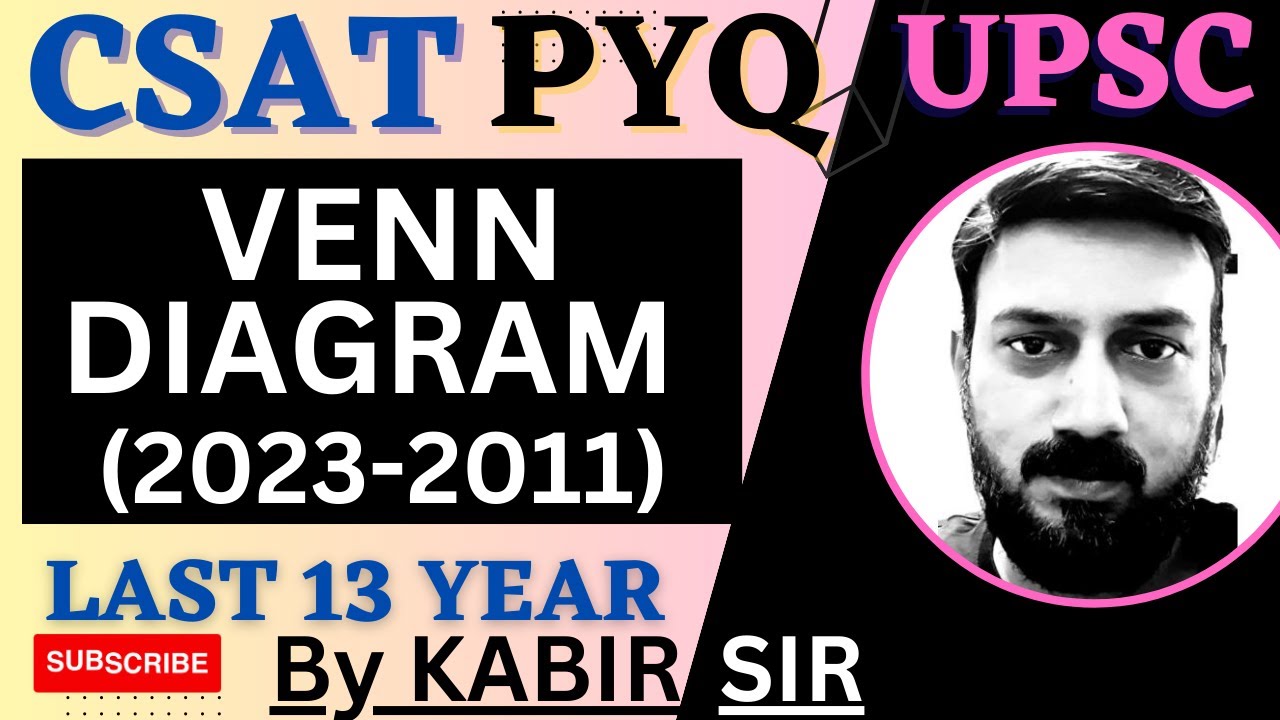 CSAT Venn Diagram, PYQ Topic wise, UPSC IAS Prelims Solved paper, Complete Video