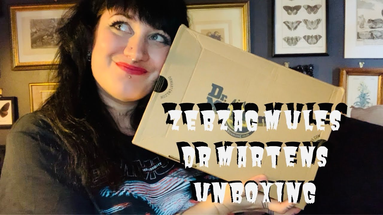 DR MARTENS UNBOXING ZEBZAG MULES | goth alternative fashion haul honest opinion