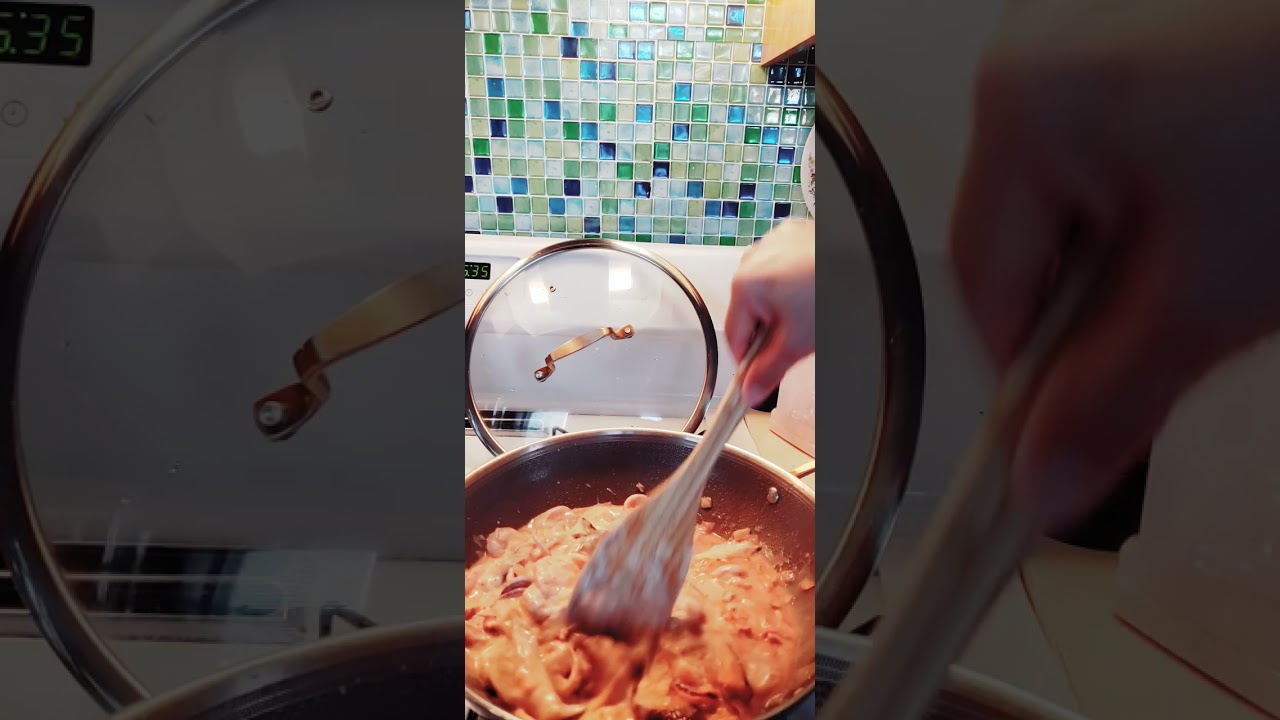 Cooking Seafood pasta with eggplant. Step 4. 2/24/26