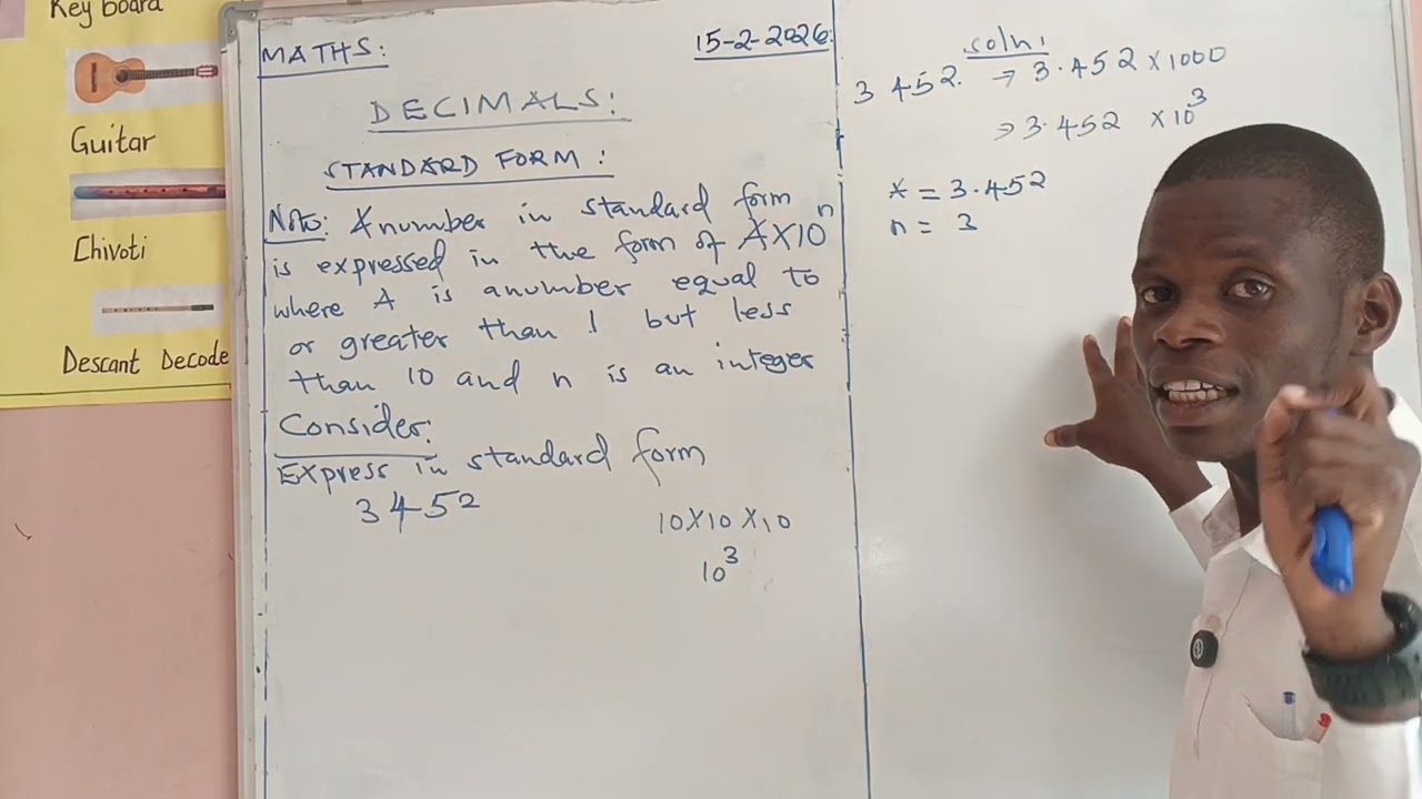 UNDERSTANDING STANDARD FORM - ( LESSON 5 JSS GRADE 8 MATHEMATICS TOPIC 1 NUMBERS ).