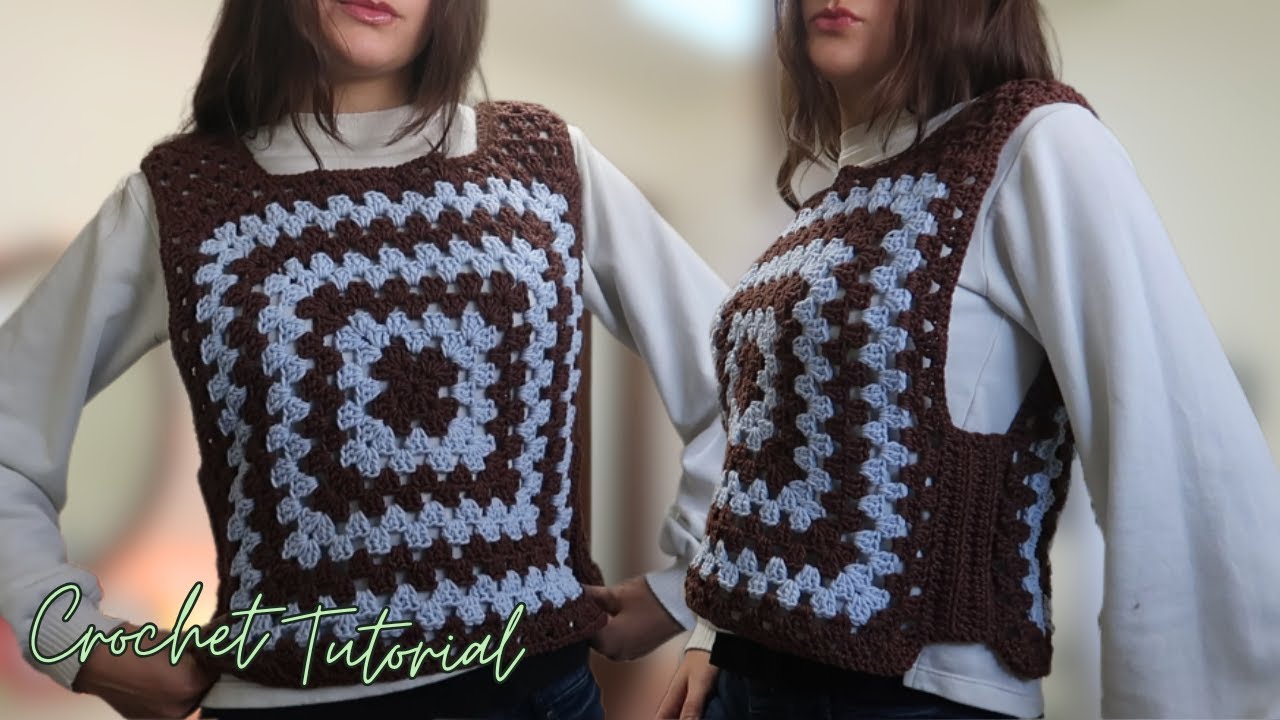 Crochet Granny Square Vest Tutorial ✿ step-by-step tutorial ✿ (crochet advent day 21)