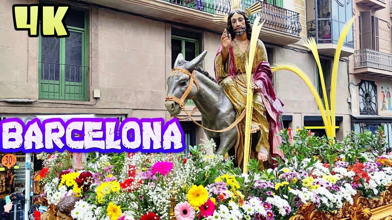 Procesión Domingo de Ramos (Pasión de Cristo) Salida del Paso de la Burrita Barcelona 2024