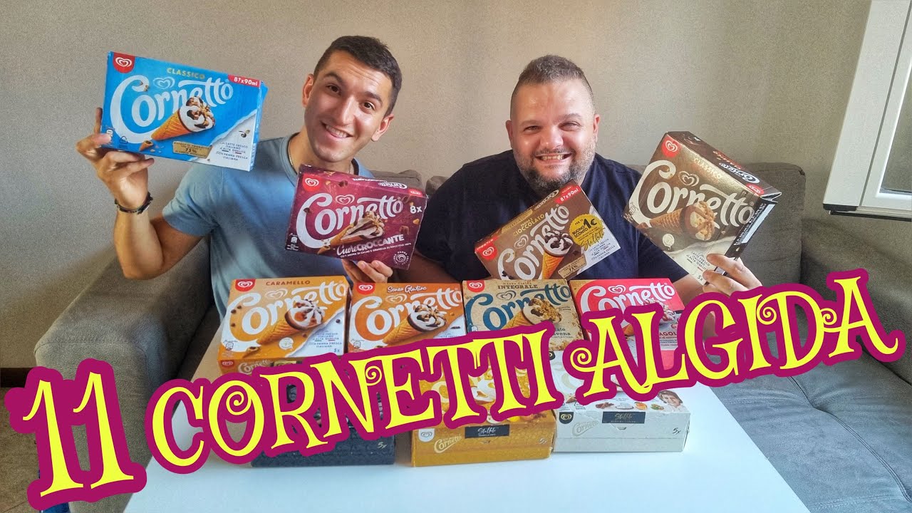 degustazione 11 CORNETTI ALGIDA - proviamo TUTTI i gelati in commercio in Italia - no sub ENG