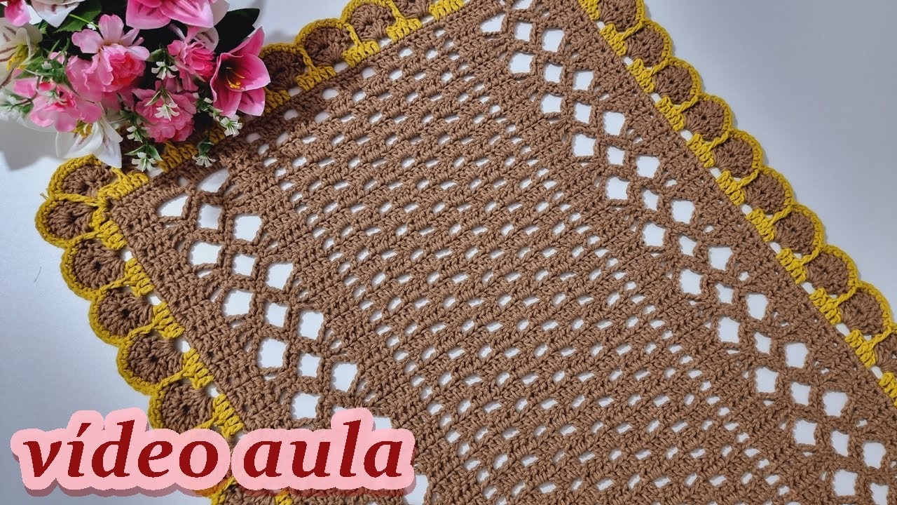 TAPETE CROCHÊ RETANGULAR #crochet