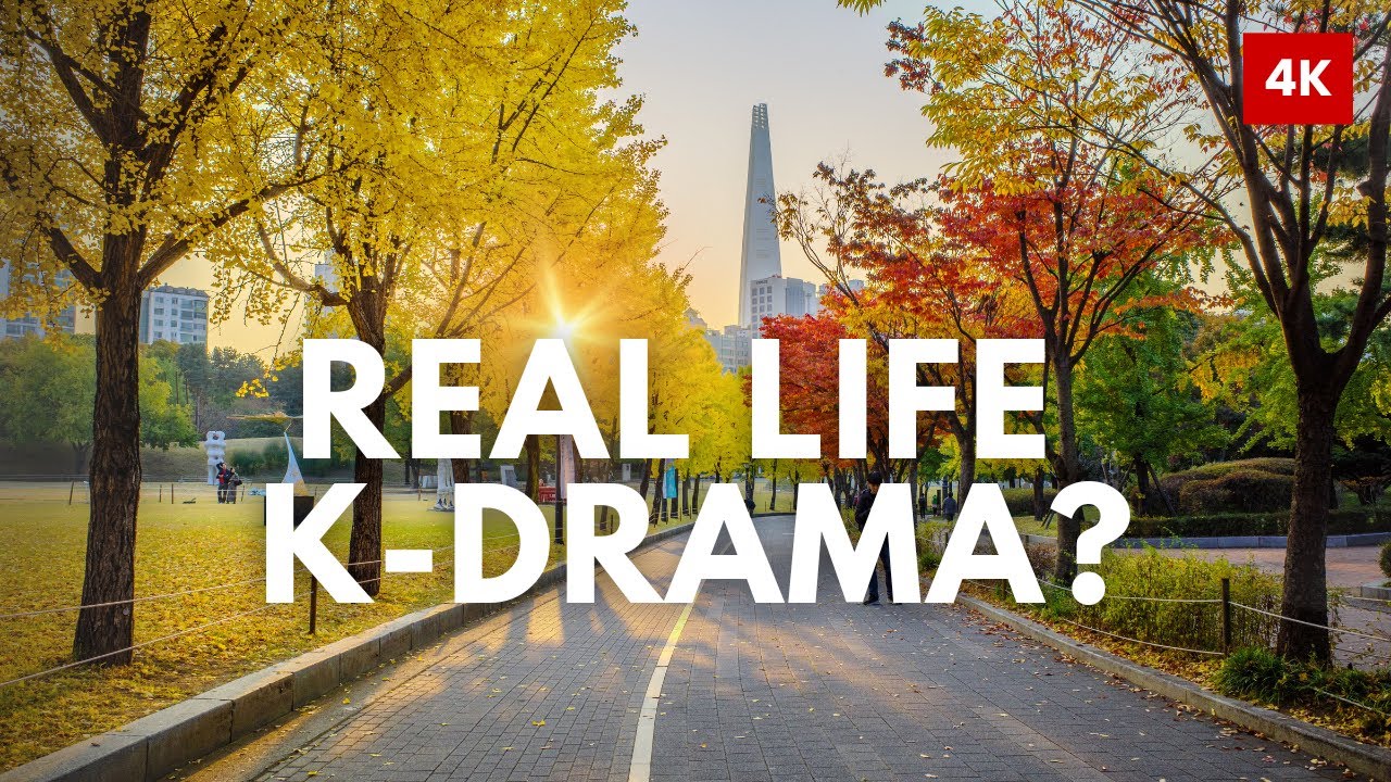 Seoul in Fall Feels Like a Movie 🍁 Olympic Park Peak Autumn Walk | 4K