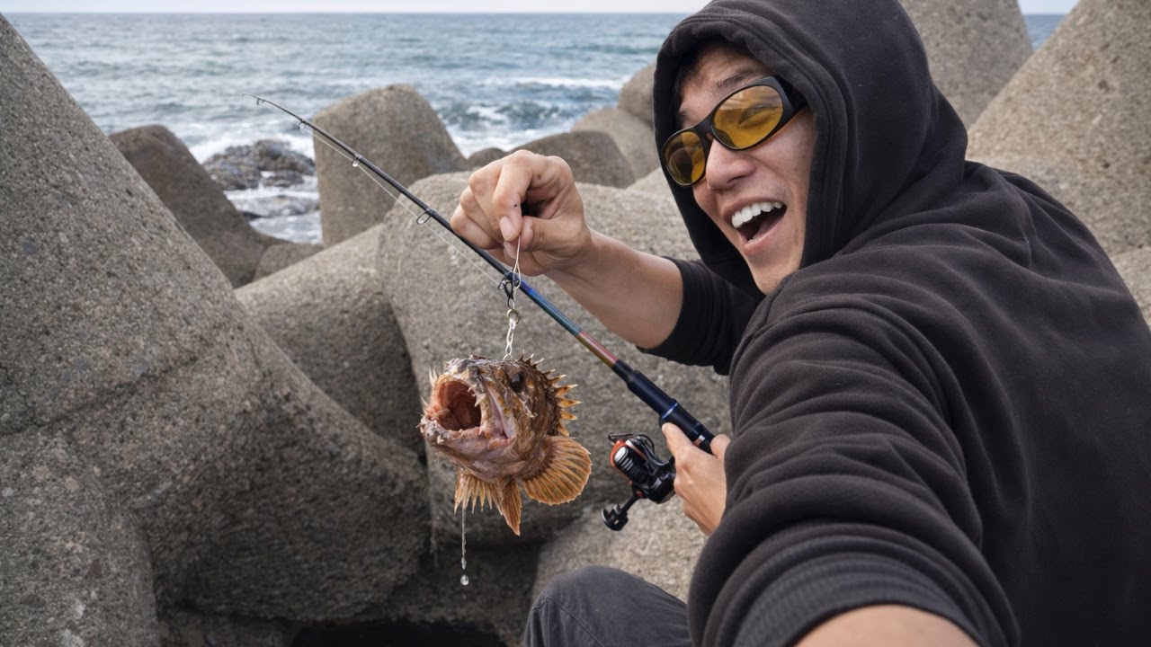 【釣り配信】大阪湾関空前で久々にルアーで穴釣りとロックフィッシュ！カサゴ、キジハタ、メバルを狙うぜ【アラカブ、アコウ】