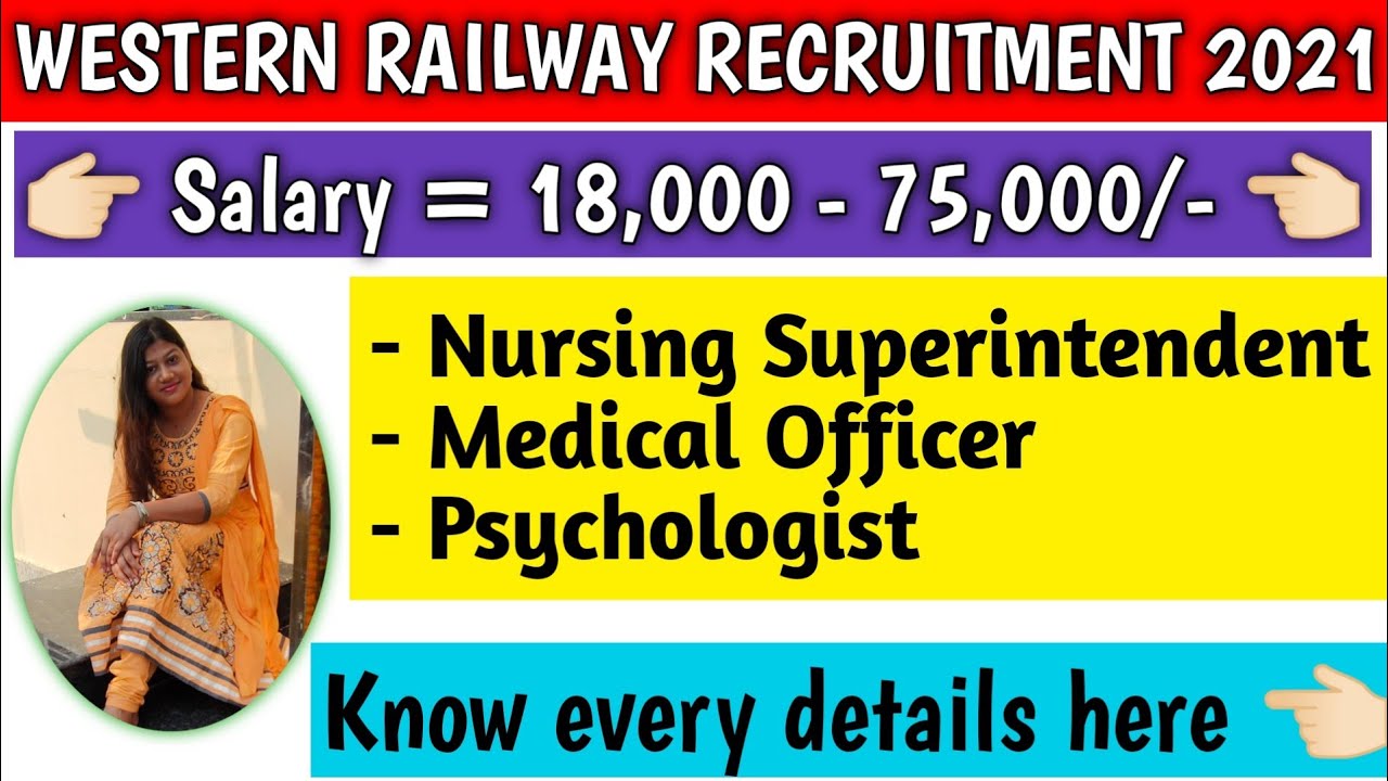 Western railway staff nurse vacancy 2021 | nursing officer recruitment | central gvt nursing jobs |