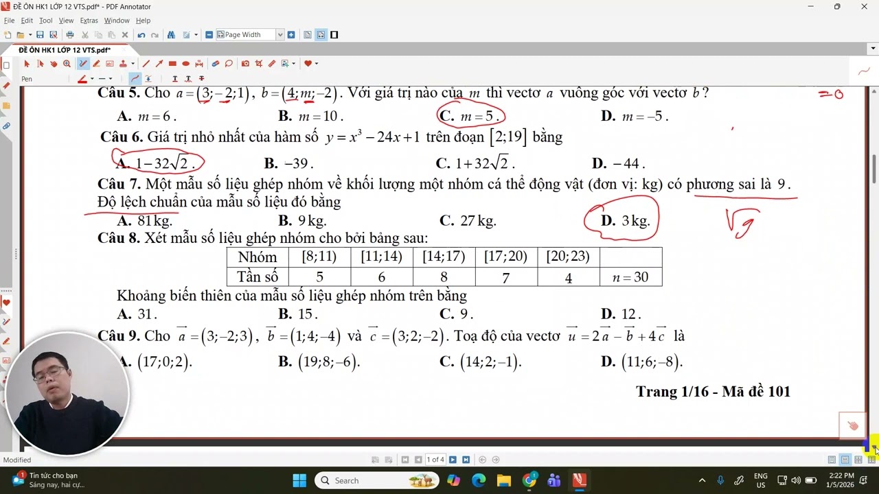 P1. LOP 12 đề ôn cuối VTS