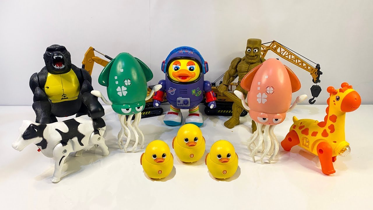 ASMR Most Popular Animals | Squid, Gorilla, Cow & Duck
