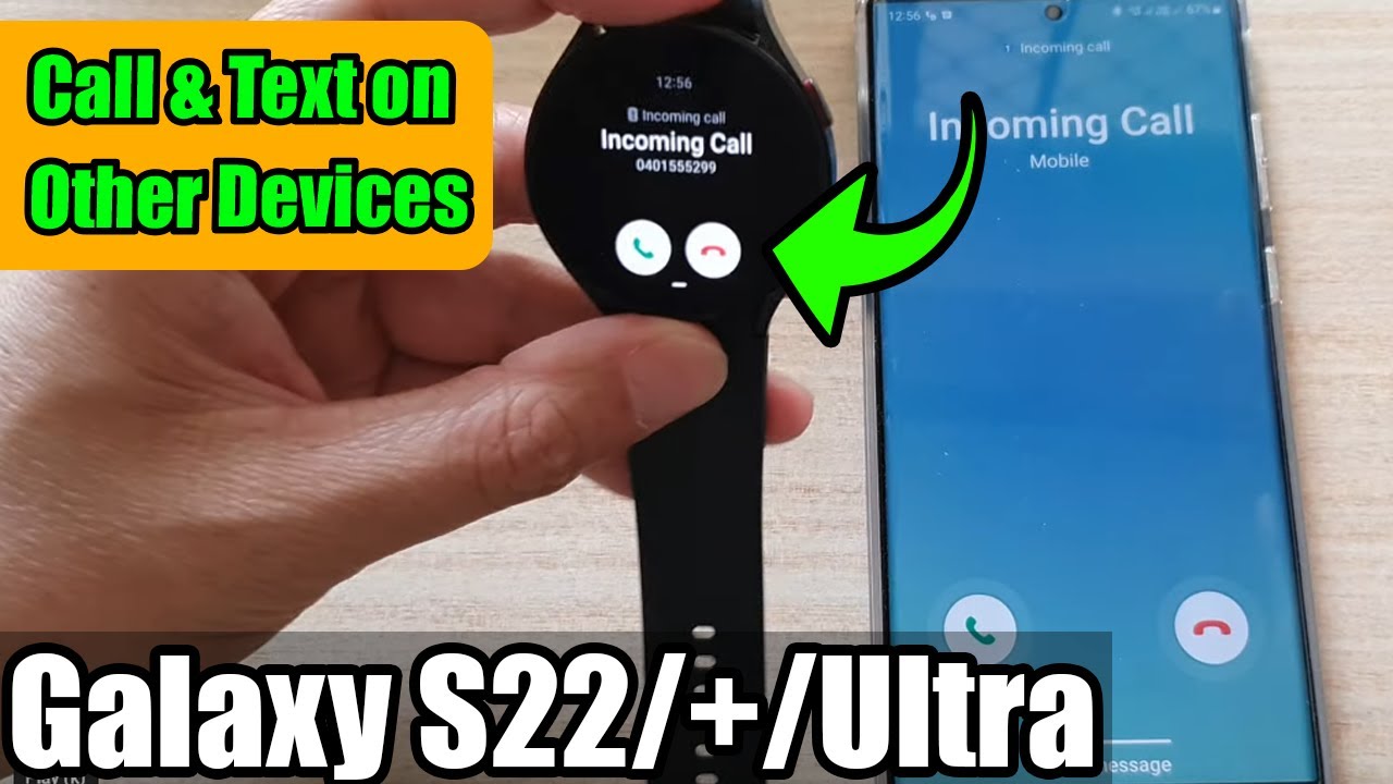 Демонстрация звонков и текстовых сообщений на других устройствах Galaxy S22/S22+/Ultra