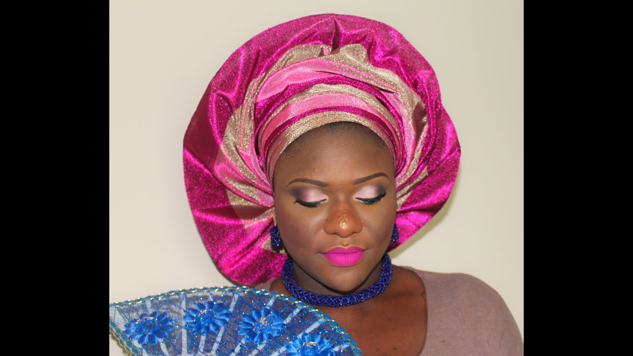 NIGERIAN OWAMBE MAKEUP AND FAN GELE