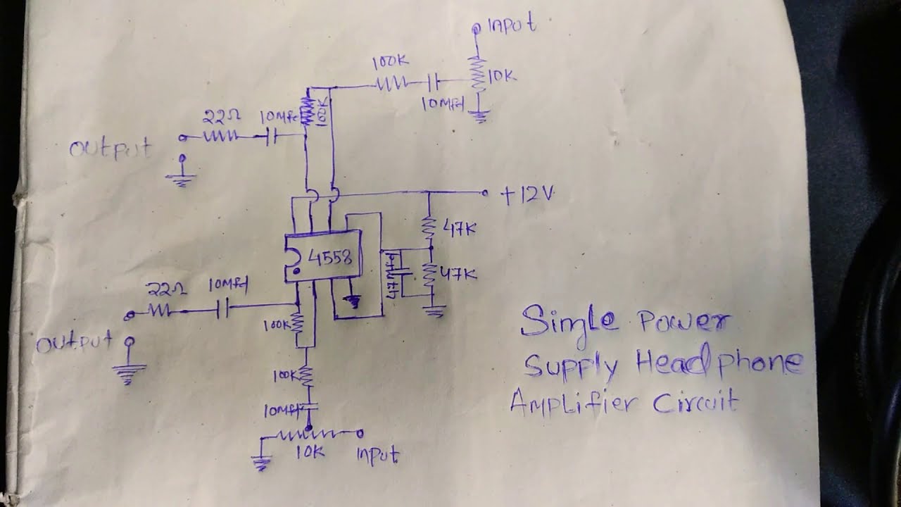 Single power supply headphone com preamp circuit diagram