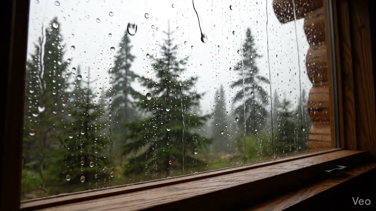 Cozy Rainy Night in a Cabin • 6Hz Theta Waves • Уютный дождь и камин • NeuroSphere