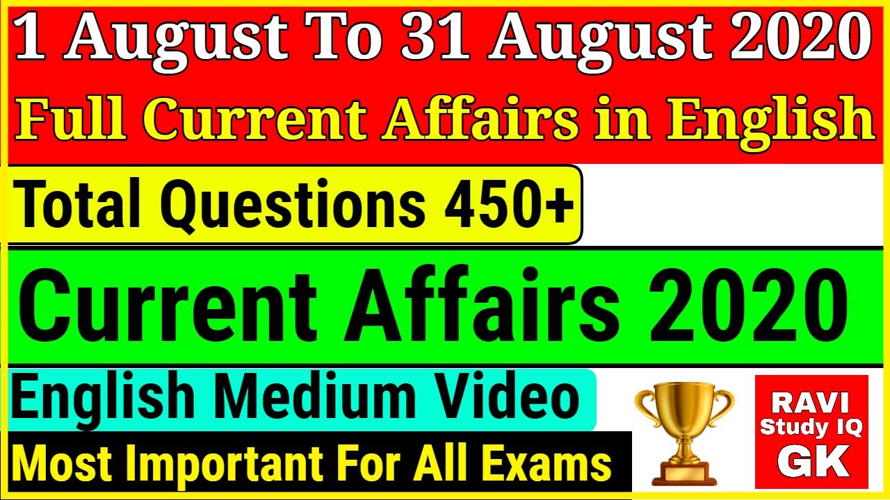 Current Affairs 2020 in English