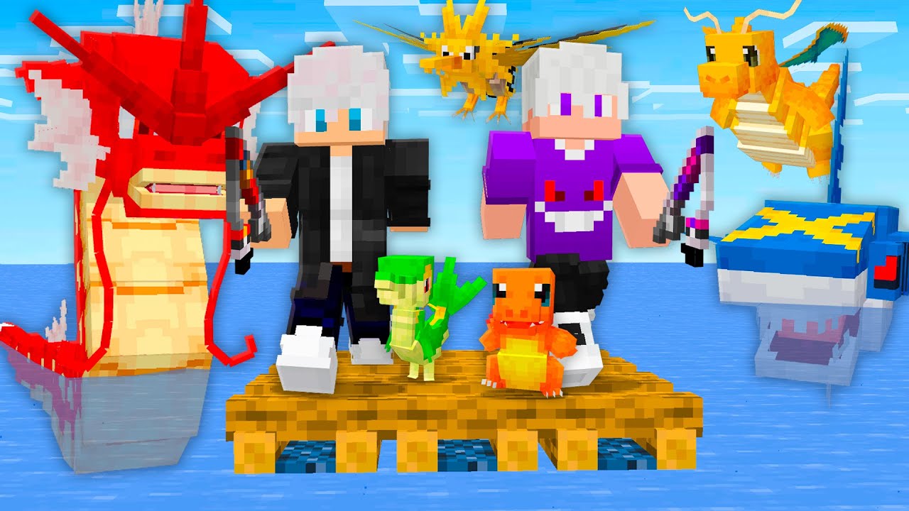 SOBREVIVI EM UM RAFT no OCEANO do MINECRAFT COBBLEMON!