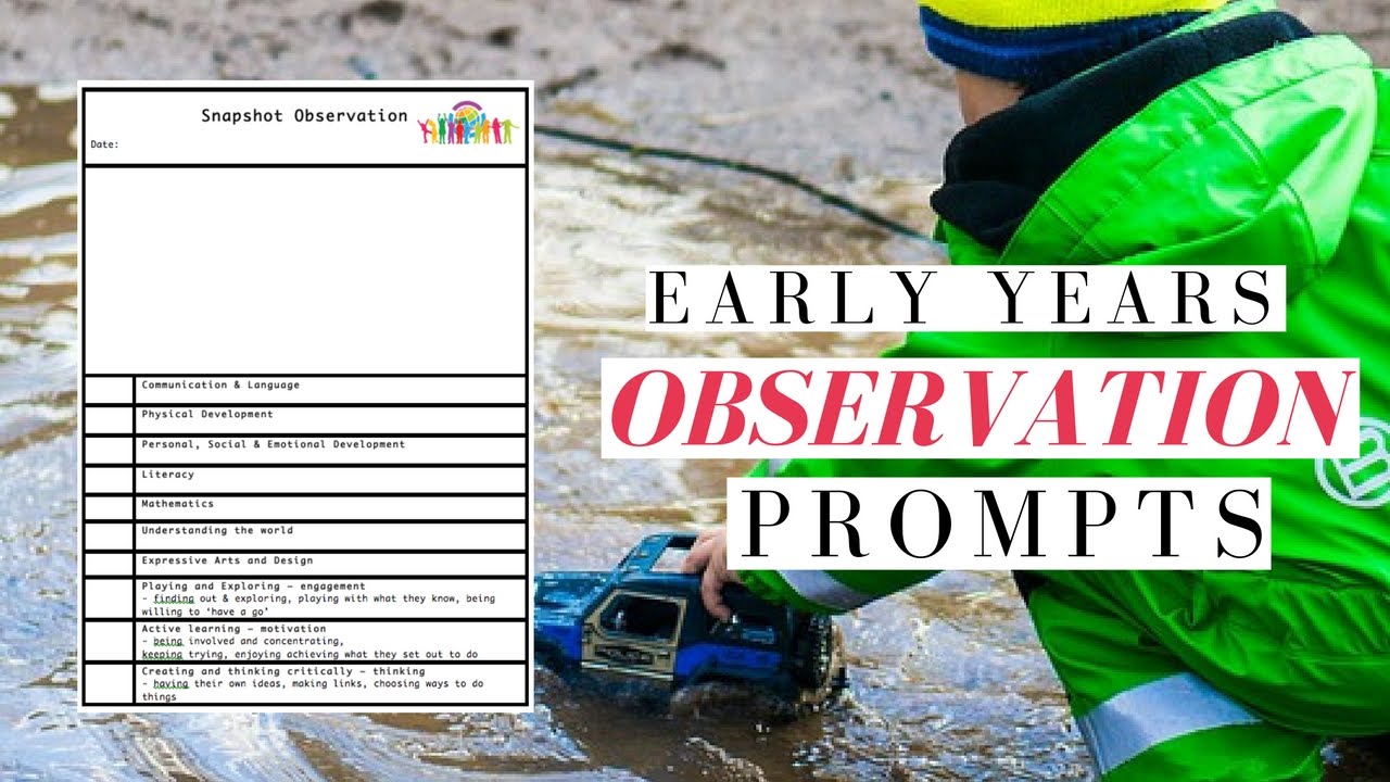 Early Years Observation Prompts - Tips & Free template link