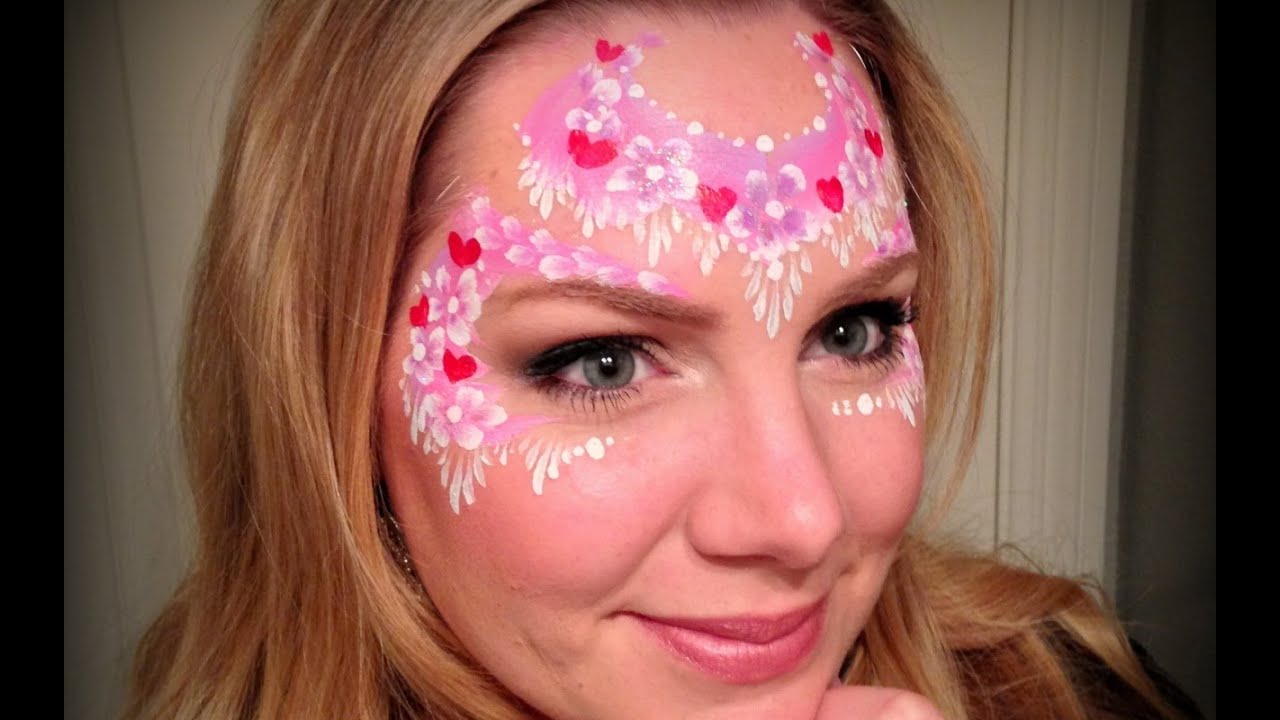 Heart and Flower Face Painting