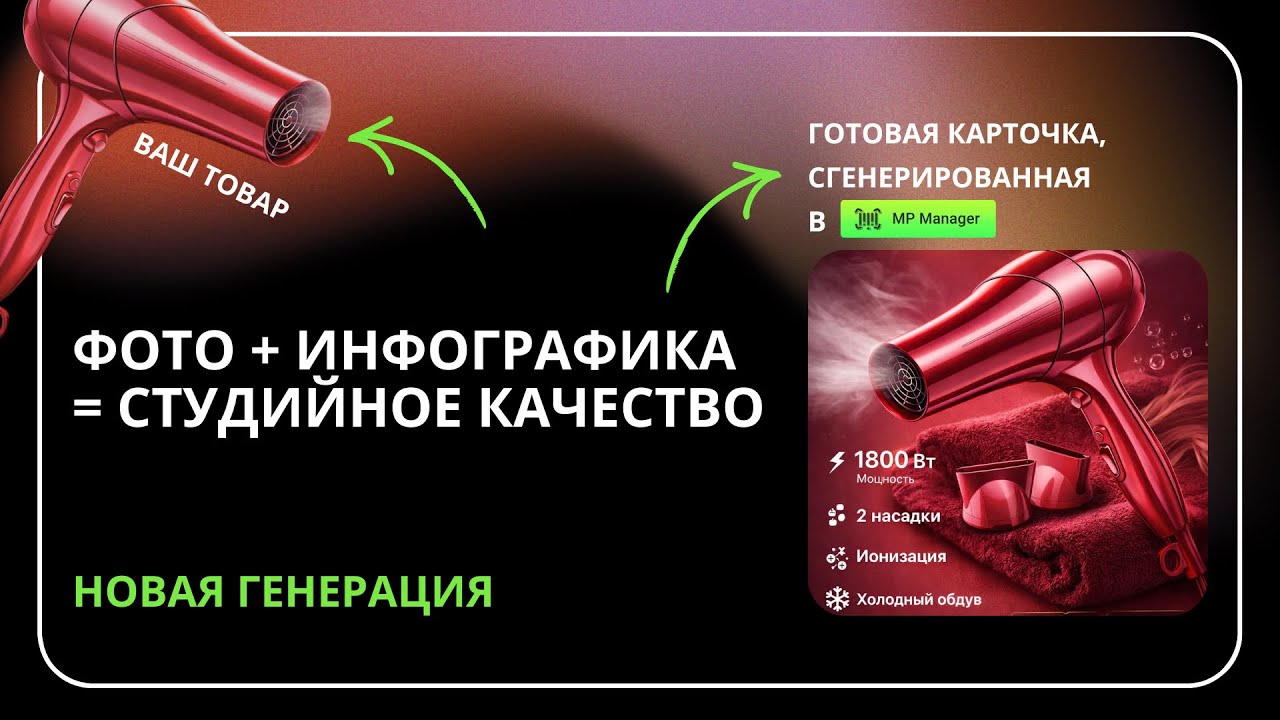 Студийные фото с инфографикой для ваших карточек за 60 секунд в MP Manager