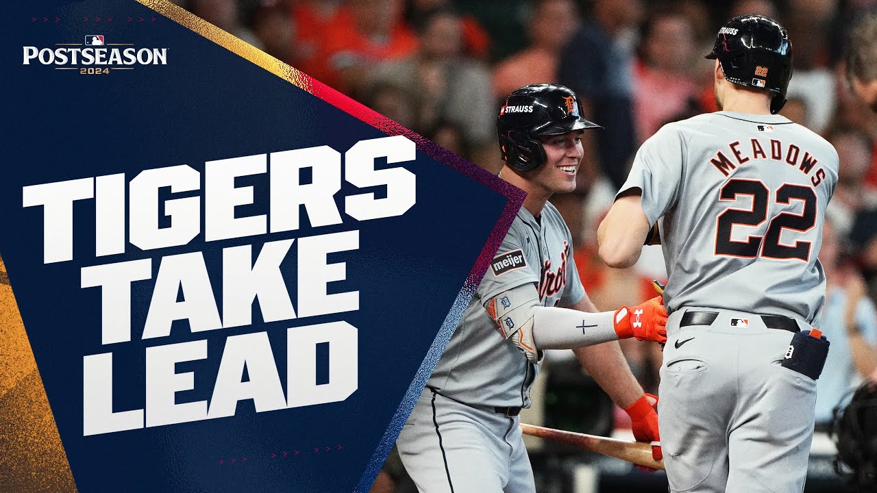 Tigers BREAK THE TIE! Parker Meadows goes OFF THE FOUL POLE to give the Tigers the lead!