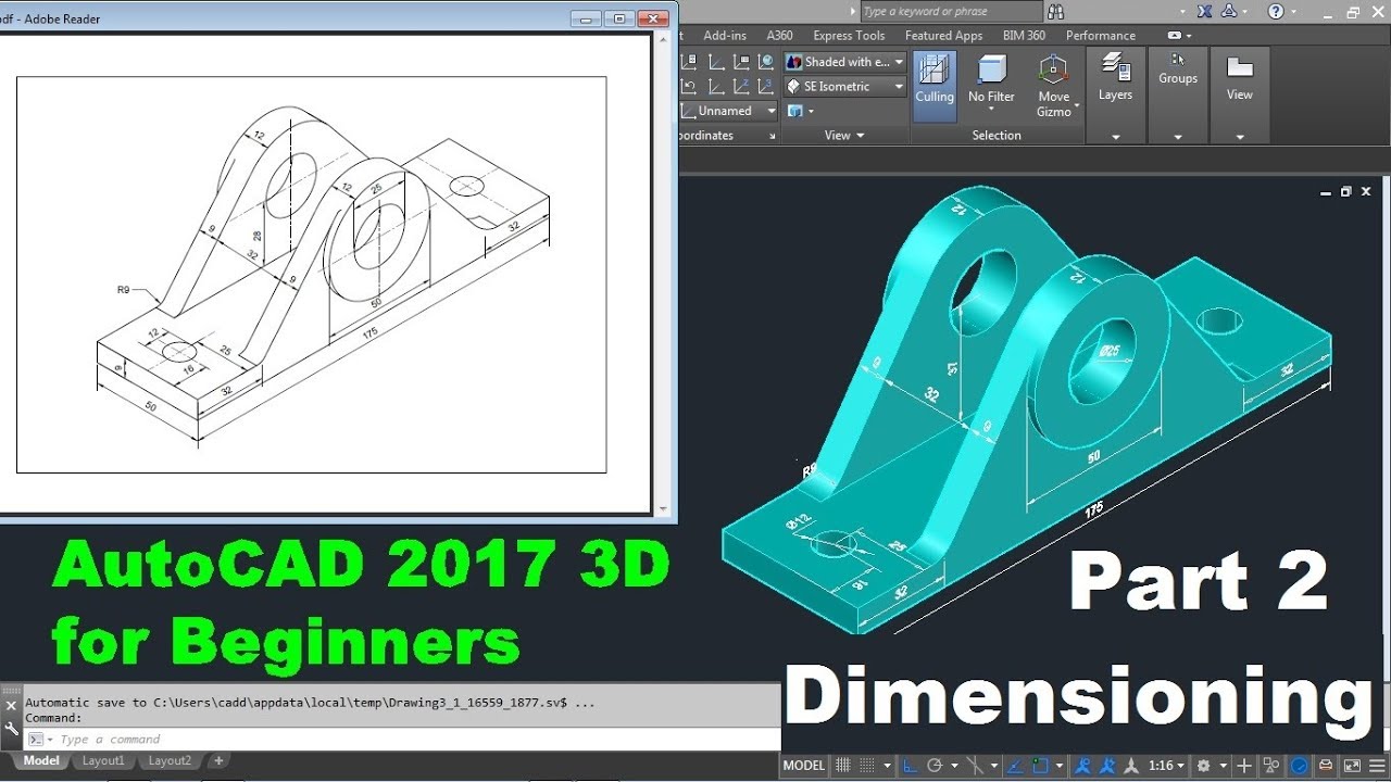 AutoCAD 2017 3D Dimensioning Tutorial