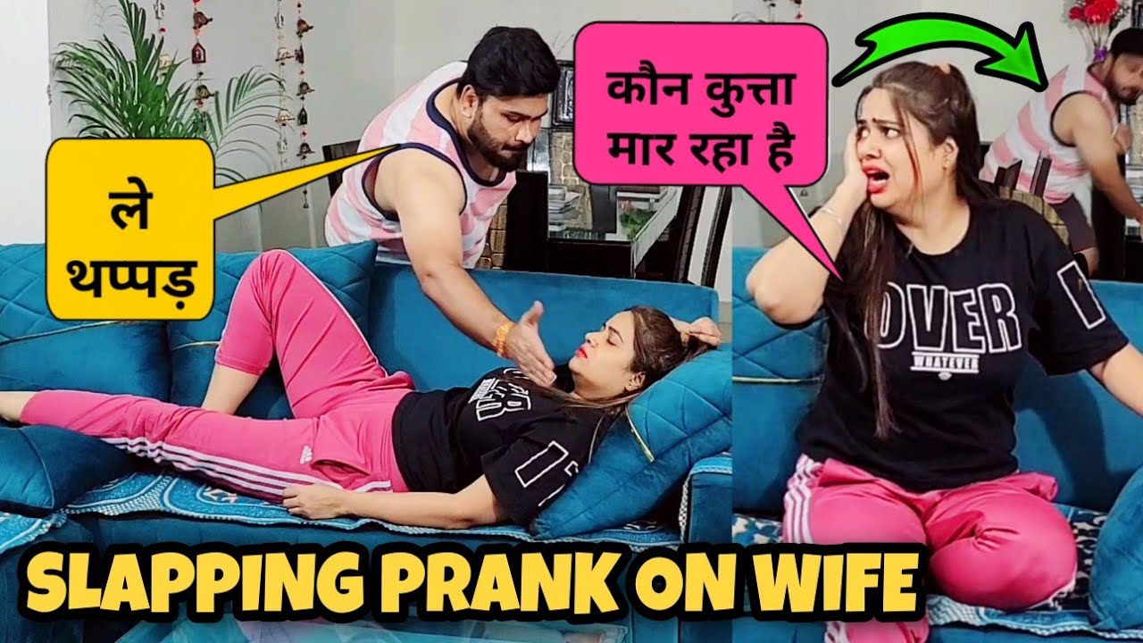Funny Slapping Prank On Wife | Epic Reaction | D2 Prank #prankvideo