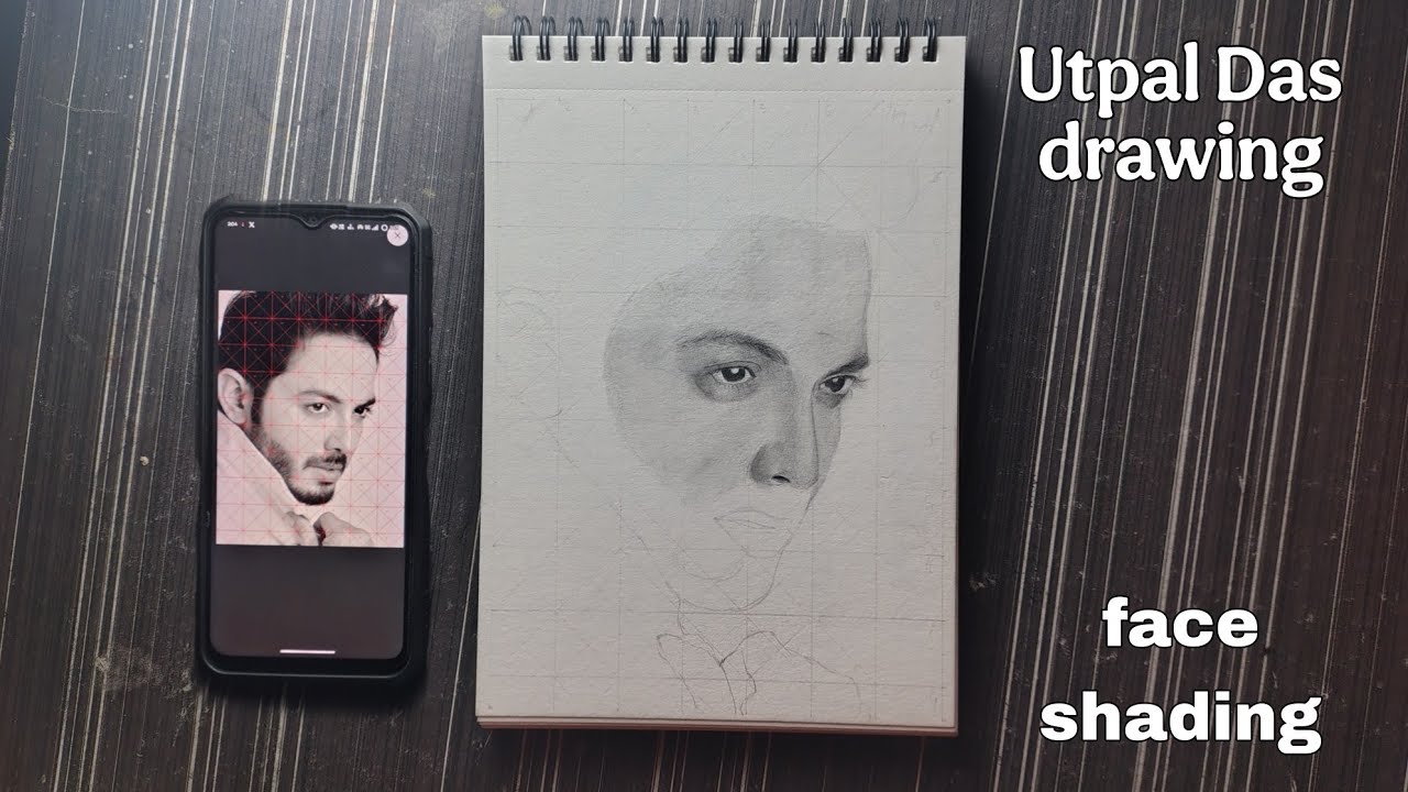 Face shading || Pencil Sketch of Assamese Actor Utpal Das  || part 1 ||