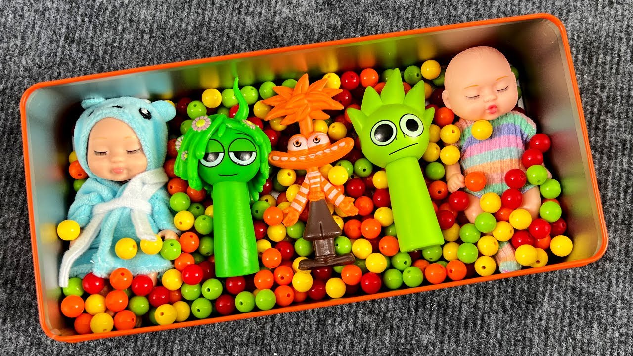 5 Minutes Satisfying ASMR | The Mixing Skittles of SPRUNKI Magic Gum Ball in Tin Box and Rainbow🌈