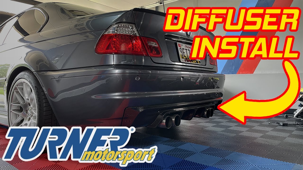 BMW E46 M3 Turner Motorsports Carbon Fiber Diffuser! How to install DIY & First Impressions