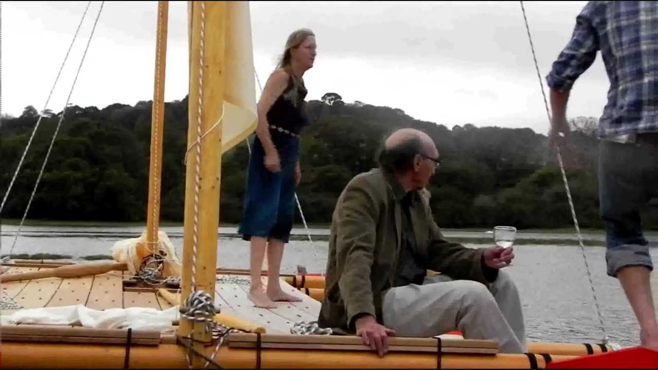 Launch of James Wharram Design's award winning eco fishing boat the Amatasi.