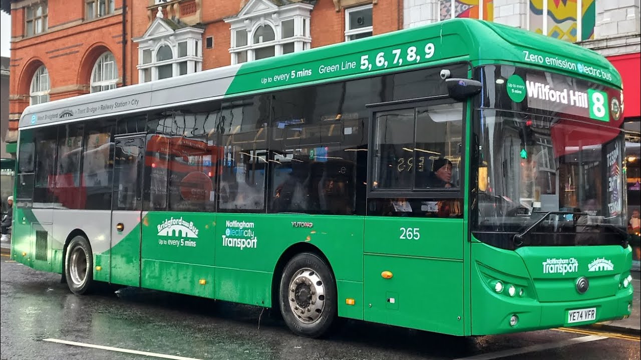 *Electric⚡️* Nottingham City Transport 265 (YE74 VFR) Yutong E10 | Route 8