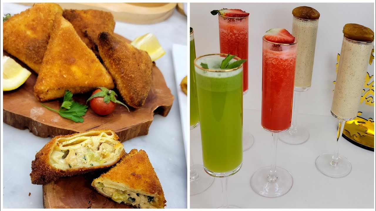 #جديد #رمضان 3عصائر طبيعية وصحية(تمر كوكتال موخيطو)كراب مالح غير بربع صدر دجاج وصفات سهلة وسريعة😋