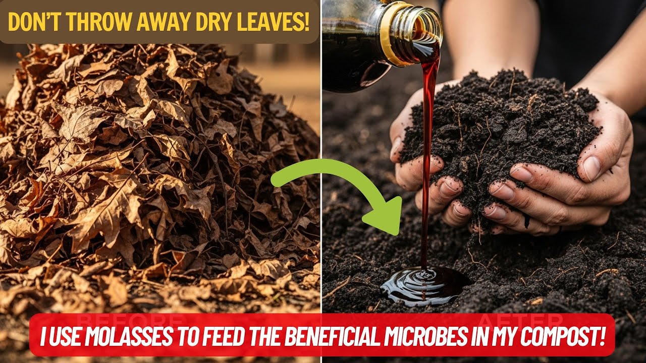 Don’t Throw Away Dry Leaves! How I Transformed Dry Leaves into Compost in Just 30 Days with Molasses