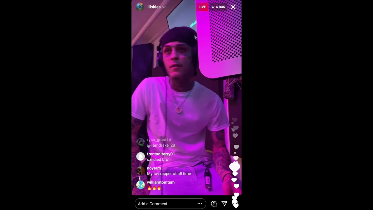 LIL SKIES RECORDING A NEW SONG IN THE STUDIO - Instagram Live 4/20/21