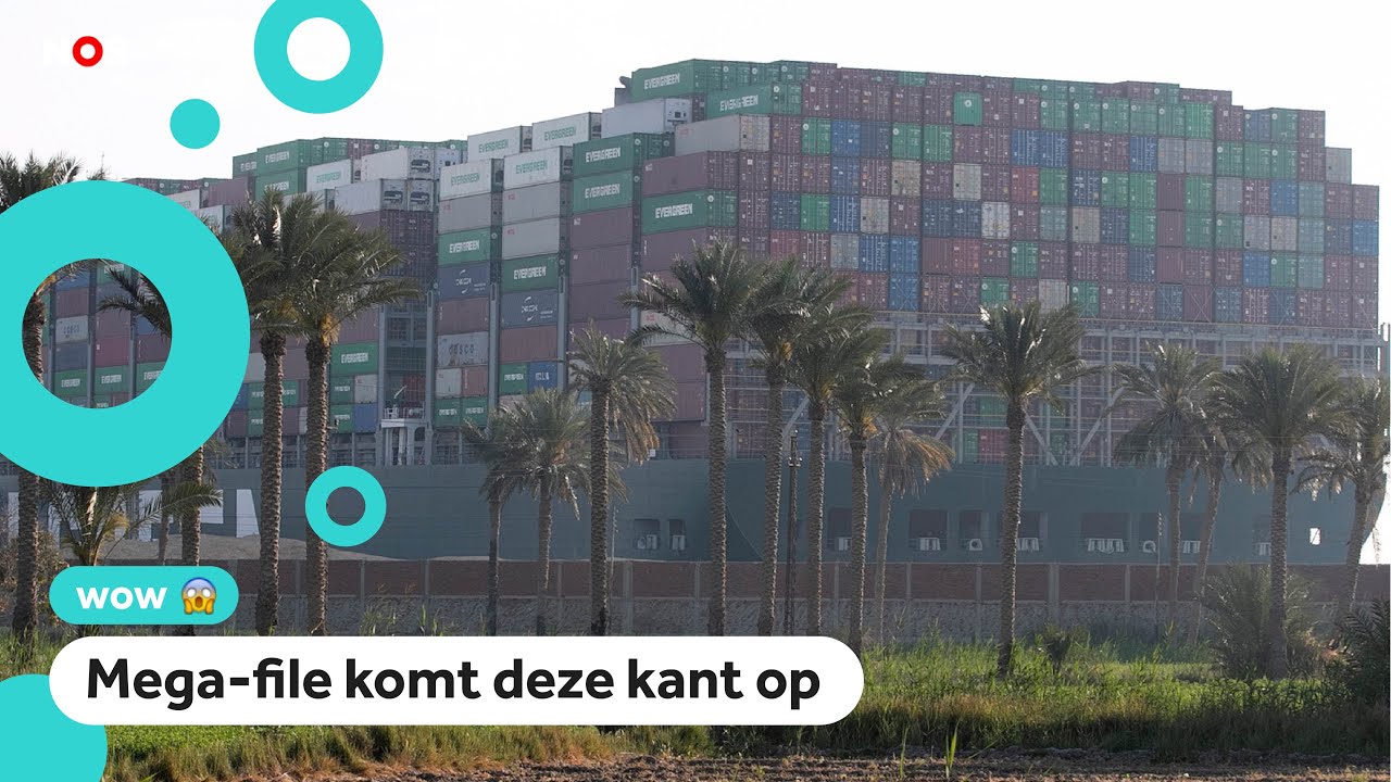 Drukte in Rotterdam na lostrekken containerschip