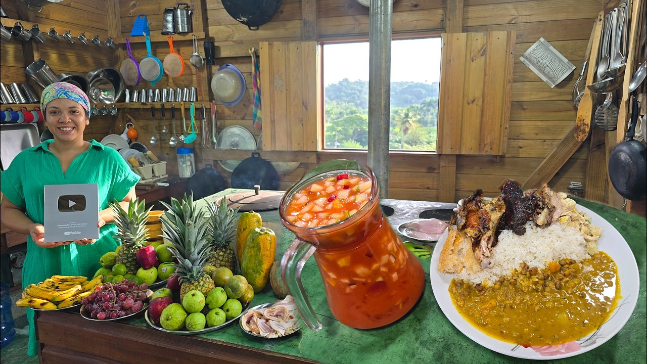 GUANDULES REPOLLADO CON POLLO AL CARBÓN. Comida Típica. LLEGÓ LA PLACA. La vida en  el campo