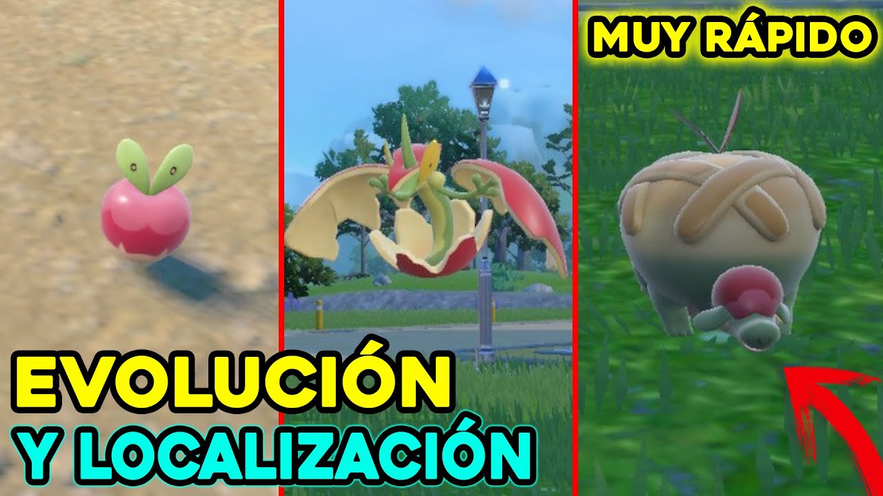 ✅ DONDE ENCONTRAR a APPLIN y COMO EVOLUCIONAR a FLAPPLE y APPLETUN en POK&Eacute;MON ESCARLATA y P&Uacute;RPURA