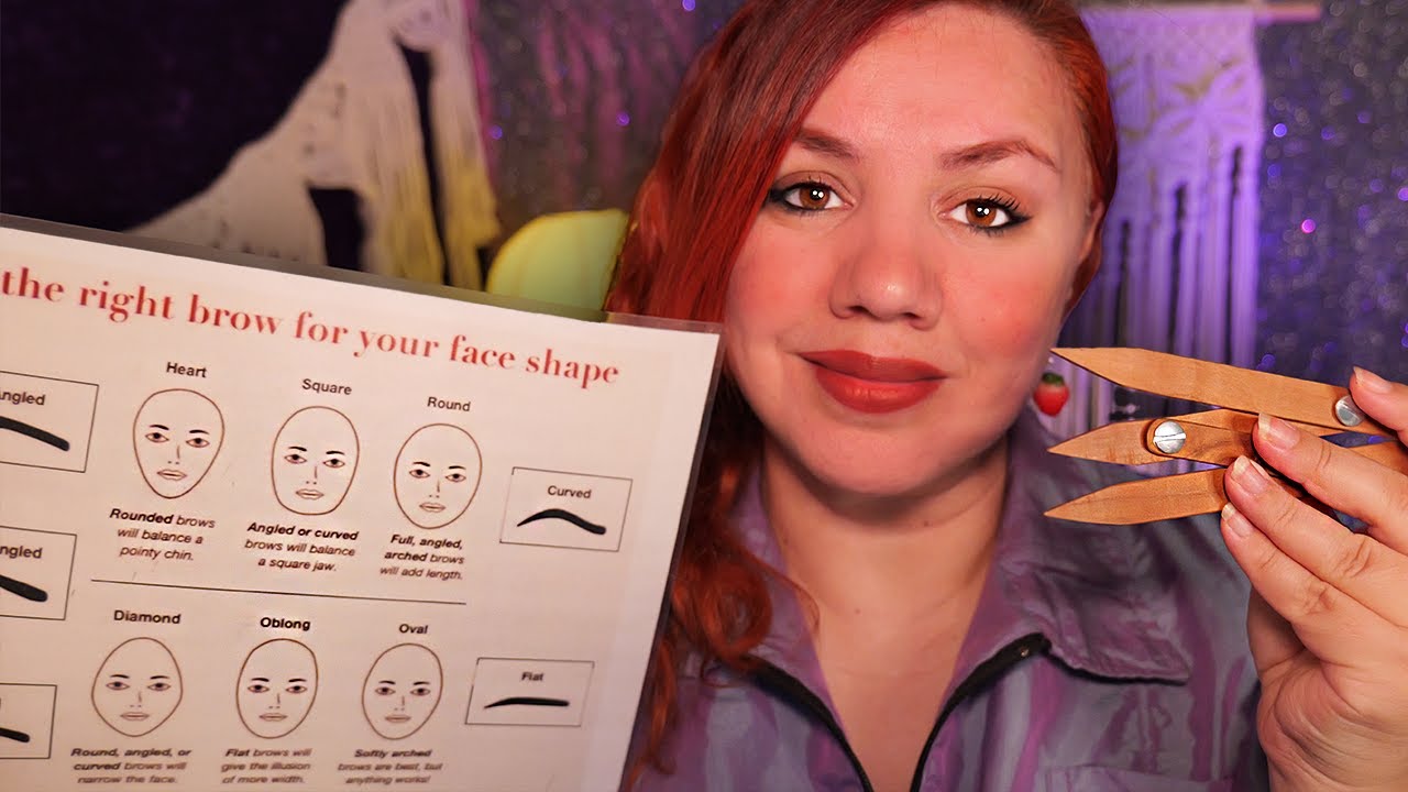 ASMR A Very DETAILED Eyebrow Shaping ROLEPLAY / Natural Voice & Crinckly Shirt