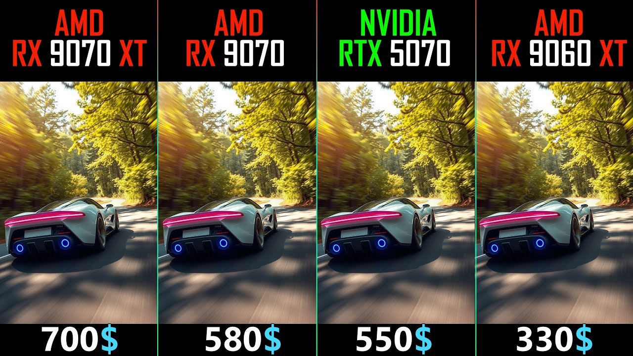 RX 9060 XT vs RX 9070 XT vs RX 9070 vs RTX 5070 TEST IN 20 GAMES