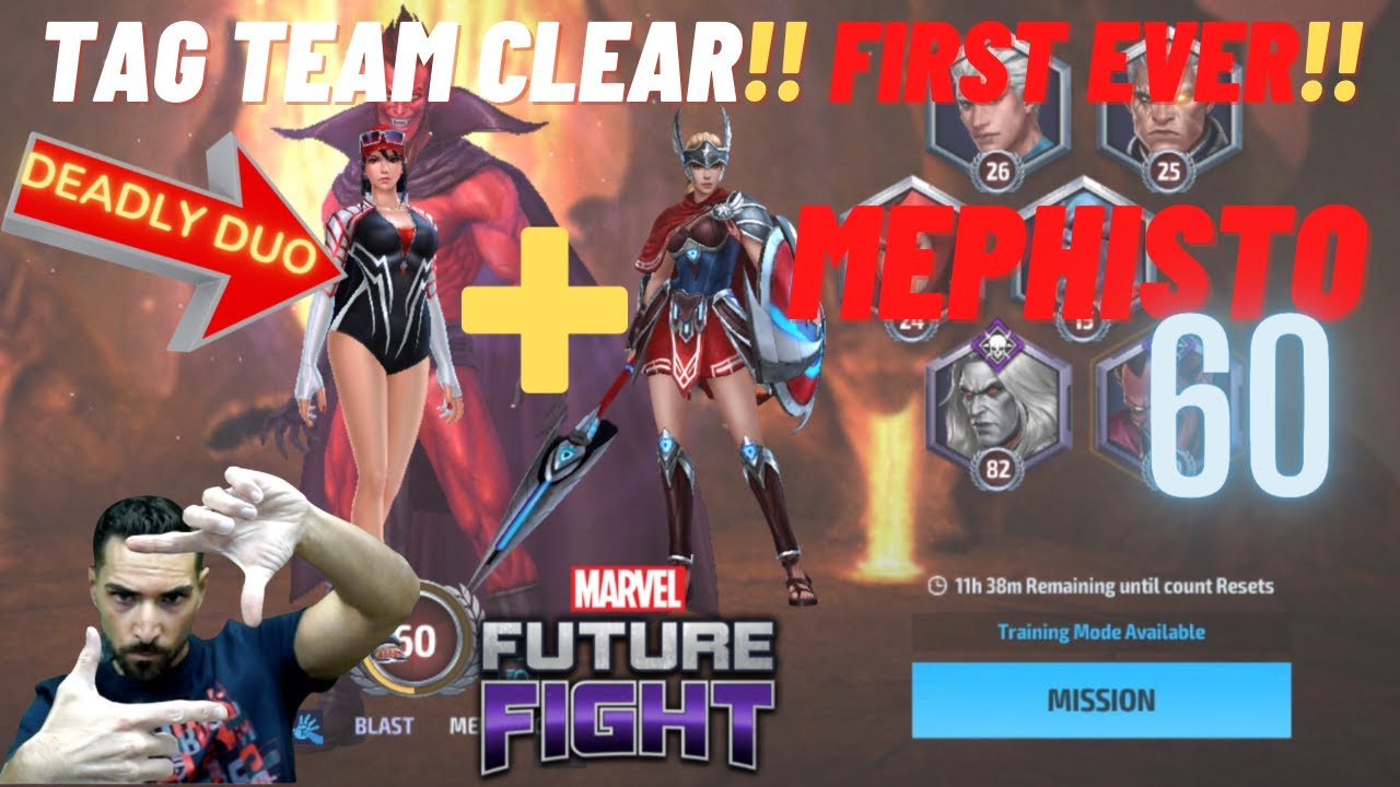 DEADLY DUO!! SILK + SHARON DESTROY MEPHISTO STAGE 60..WBL!! MARVEL FUTURE FIGHT